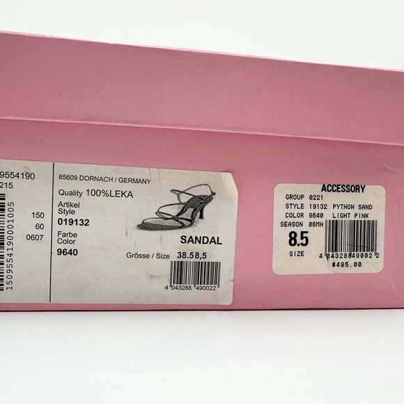 Escada Python Pink Strappy Kitten Heels Sandals - Picture 12 of 13